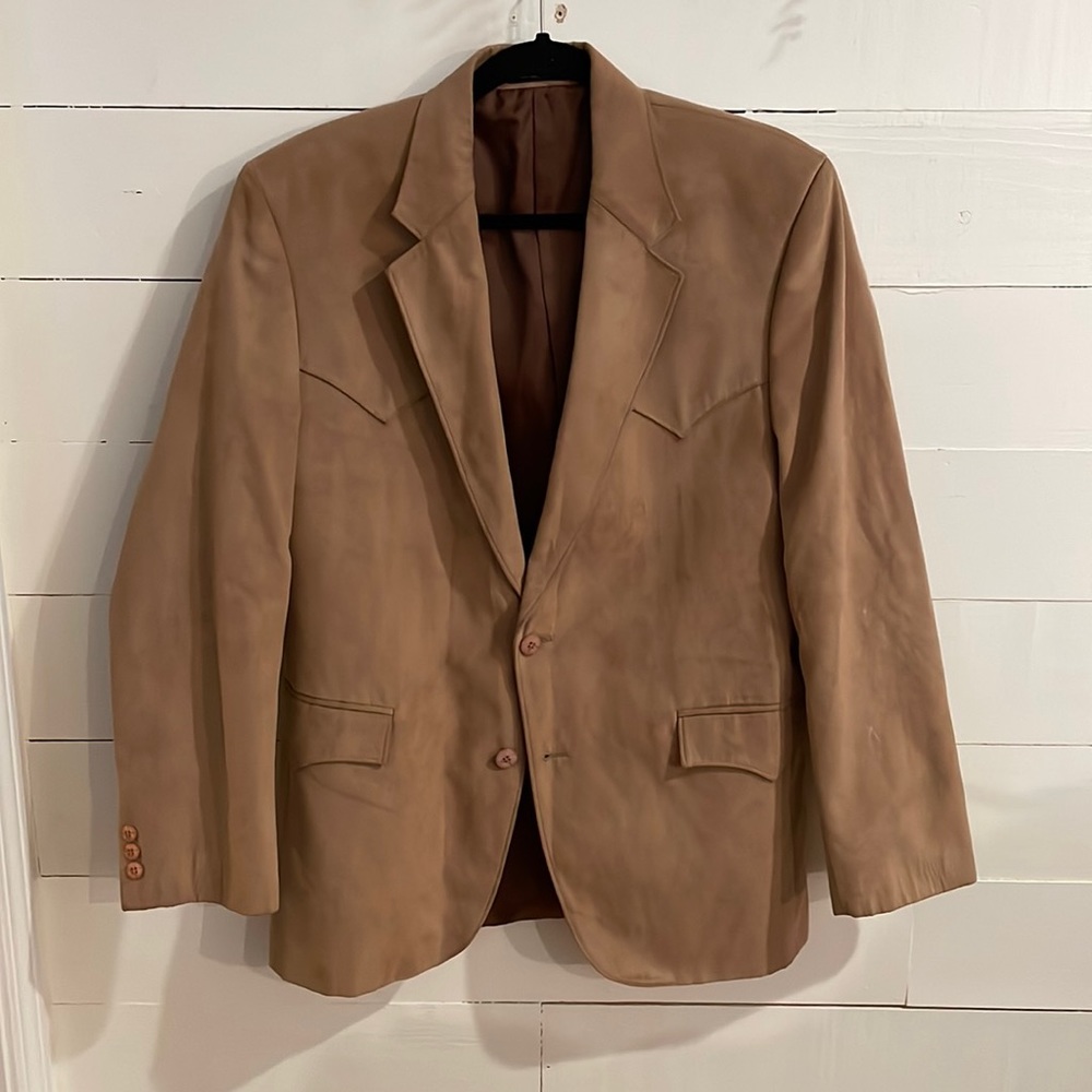 Vintage Circle S Dallas Western Tan Suede Jacket, Size 40R, Perfect Condition